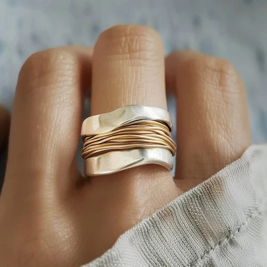925 Sterling Silber und 18k vergoldeter Ring