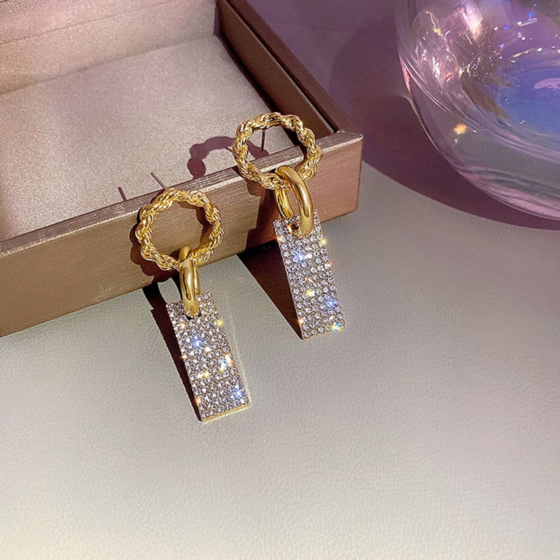18K Gold überzogene Diamant Ohrstecker