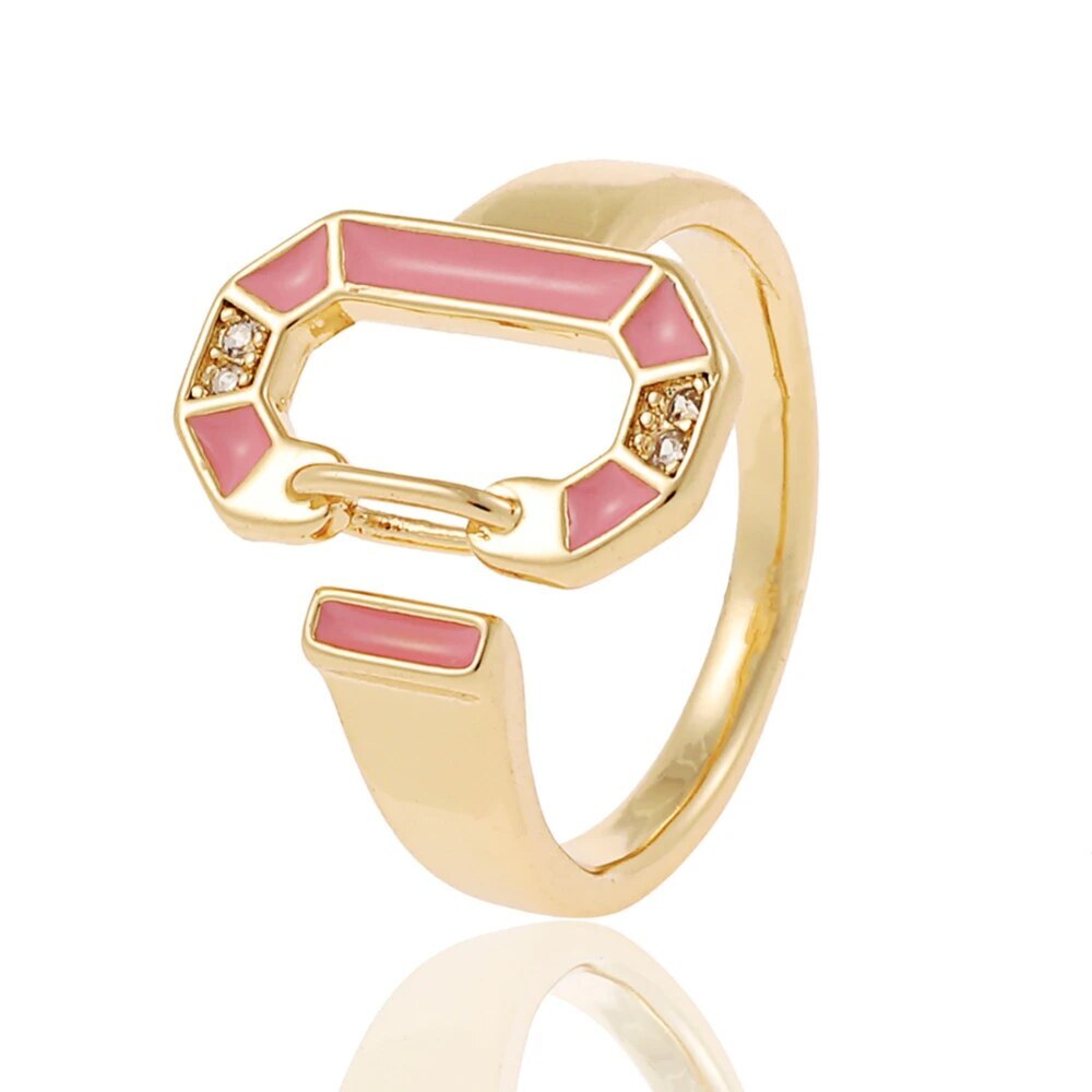 Anneaux circulaires colorés en or 18 carats