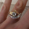 Bague en or 18K et argent 925 avec incrustation de zirconium