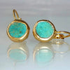 Boucles d'oreilles bohème plaquées or 18K avec émail turquoise