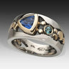 Bague Boho Vintage en Argent 925 avec incrustation de zirconium bleu