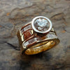 Bague vintage en plaqué or 18K avec zirconium